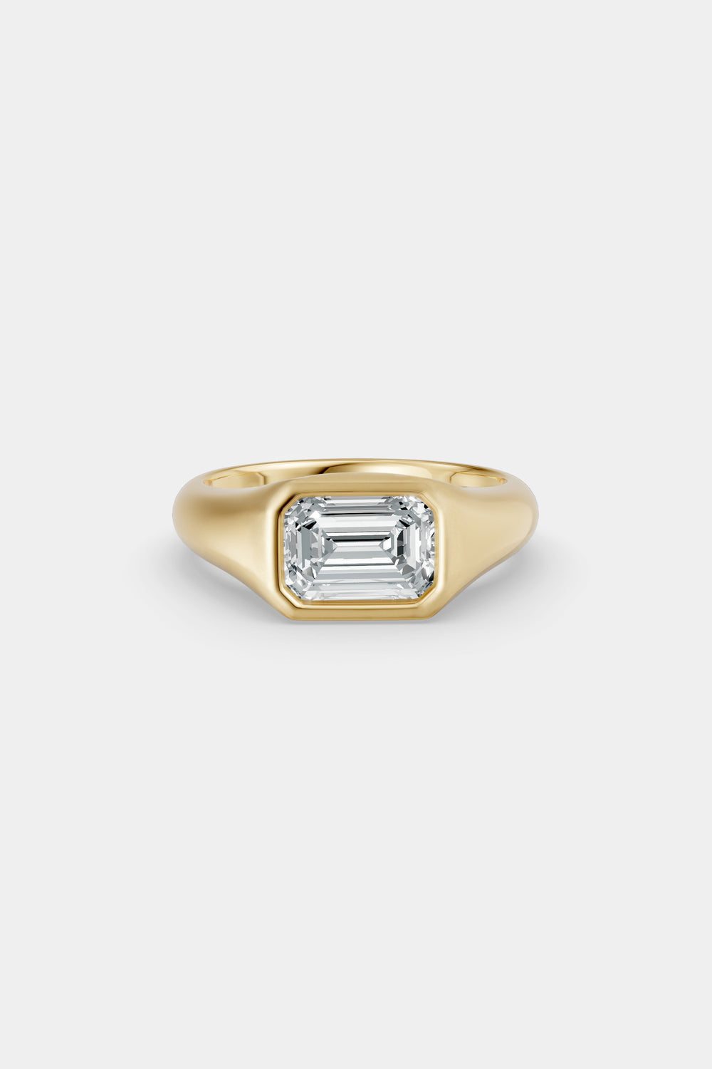 Insignia Emerald Diamond Ring | 18K Yellow Gold