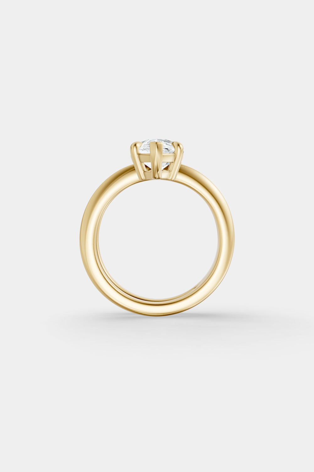 Double Band Diamond Pear Ring | 18K Gold