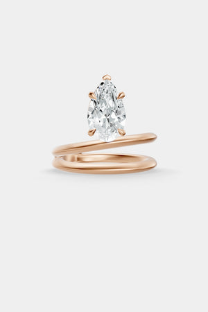 Double Band Diamond Pear Ring | 18K Gold | Natasha Schweitzer