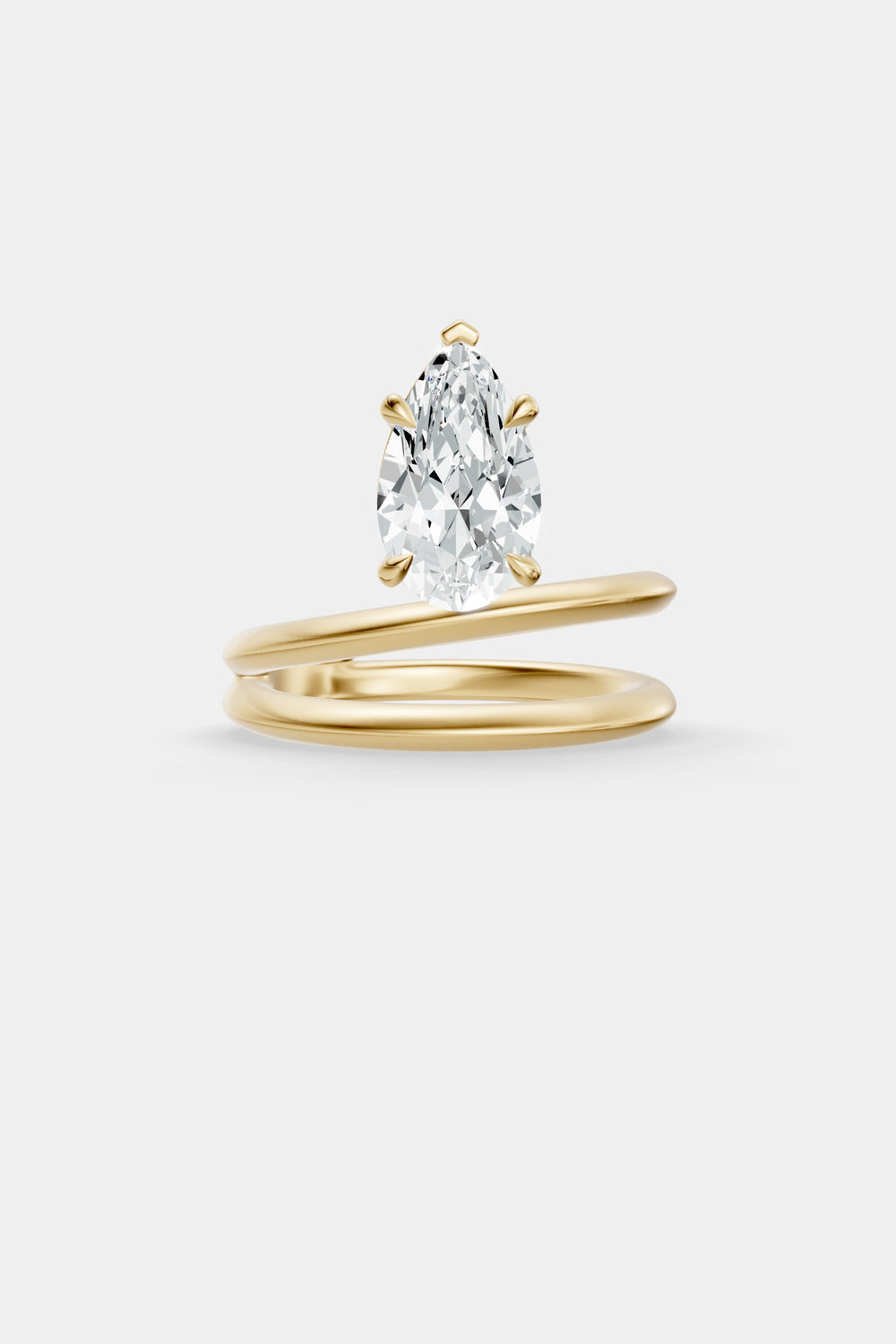 Double Band Diamond Pear Ring | 18K Gold