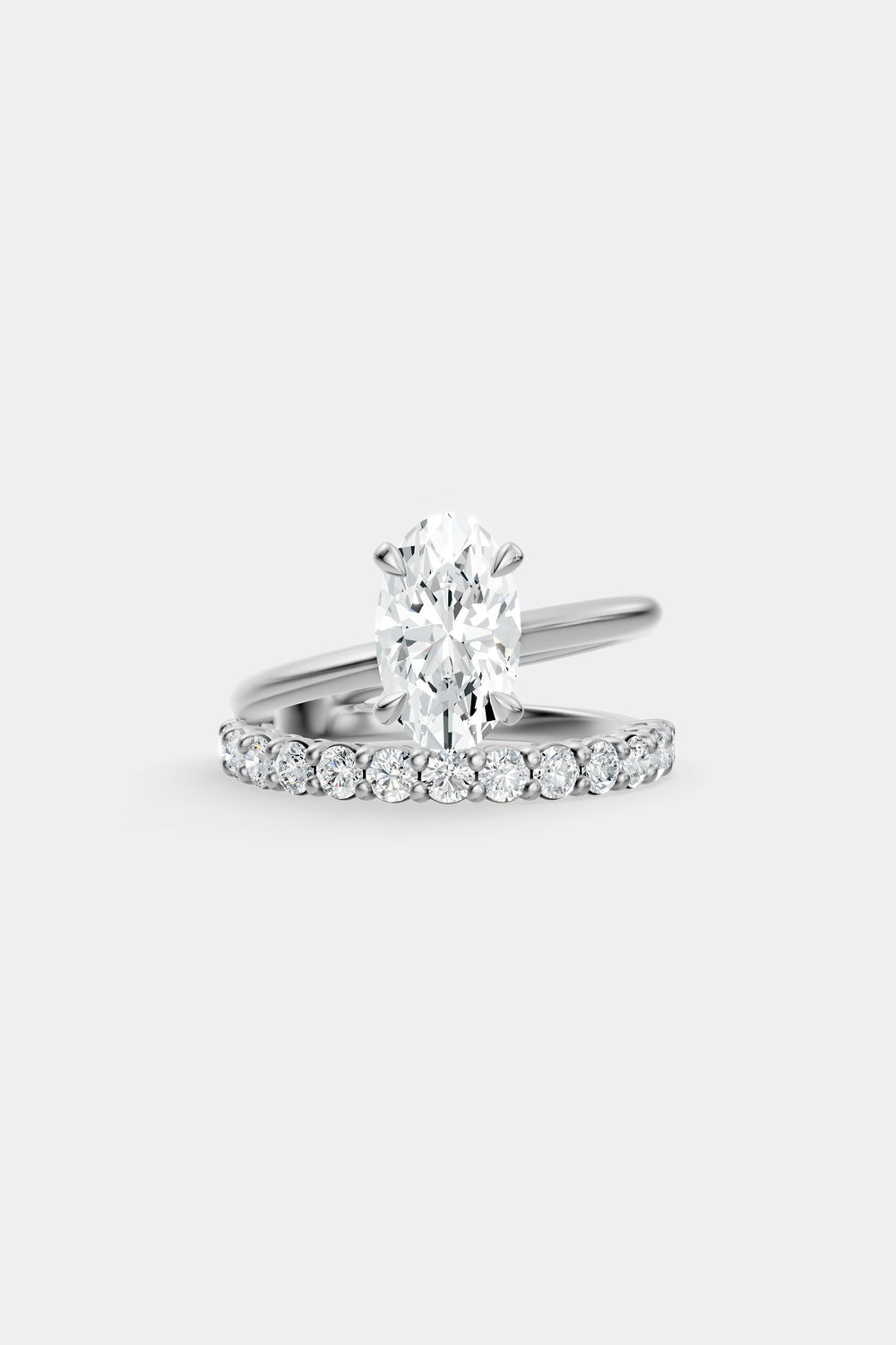 Double Band Oval Diamond Ring | 18K Gold| Natasha Schweitzer