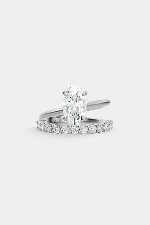 Double Band Oval Diamond Ring | 18K Gold | Natasha Schweitzer
