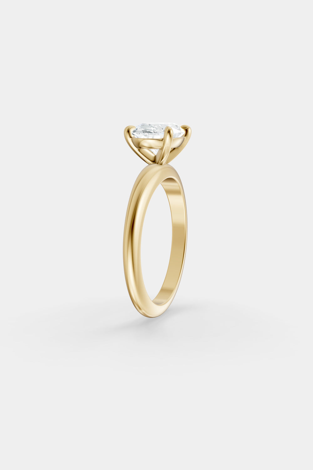 East West Diamond Solitaire Ring | Tapered Band| Natasha Schweitzer