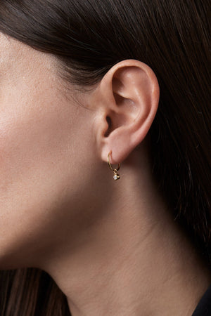 Mini Round Diamond Hoops | 9K Yellow Gold | Natasha Schweitzer