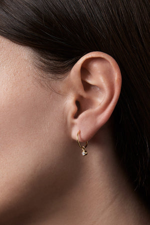 Mini Round Diamond Hoops | 9K White Gold | Natasha Schweitzer