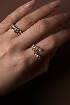 Marquise Diamond Wrap Ring | White Gold | Natasha Schweitzer