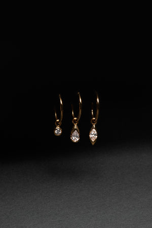 Mini Round Diamond Hoops | 9K Yellow Gold | Natasha Schweitzer