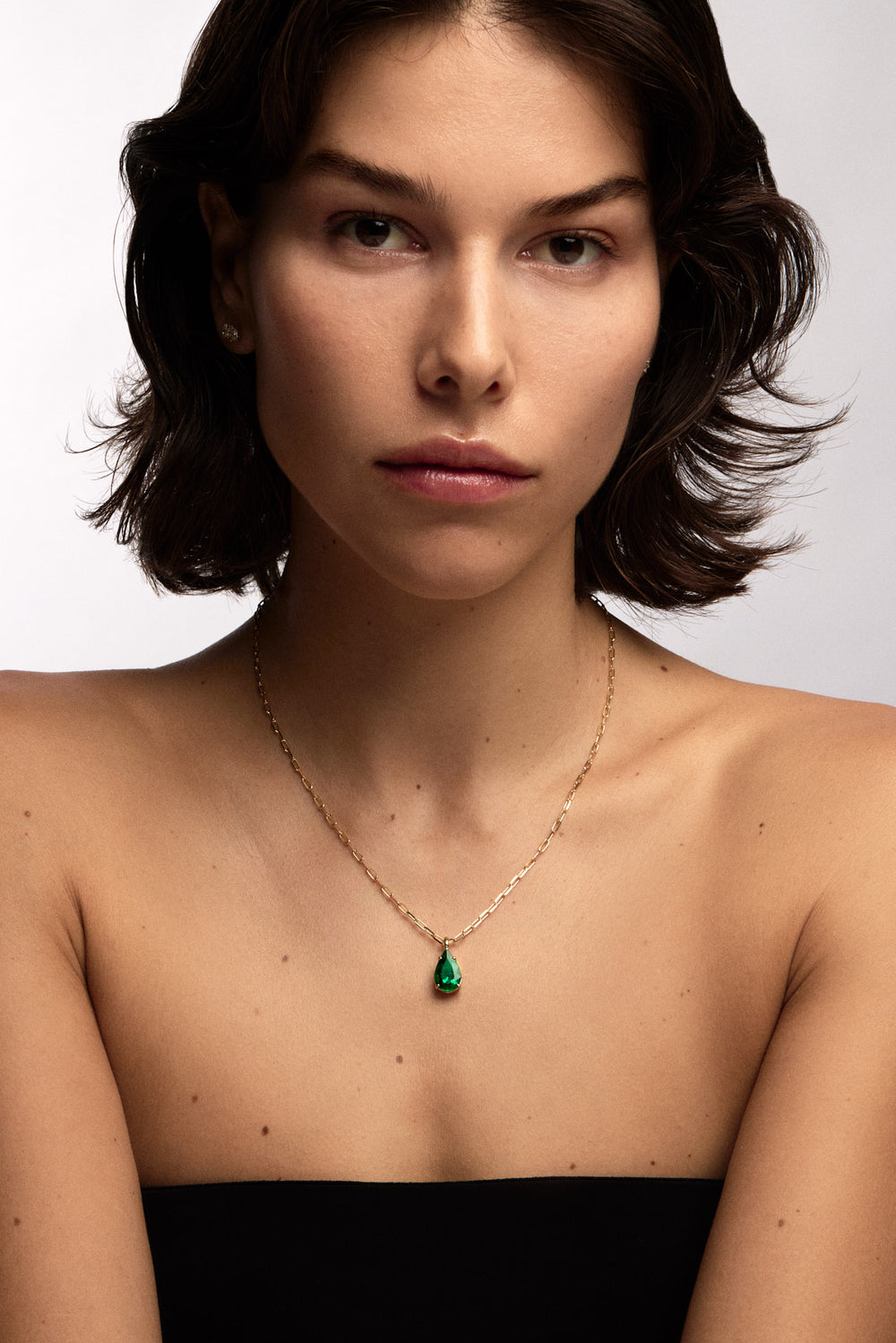Pear Emerald Attachment | 9K White Gold| Natasha Schweitzer