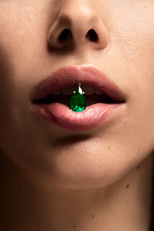 Pear Emerald Attachment | 18K Yellow Gold | Natasha Schweitzer
