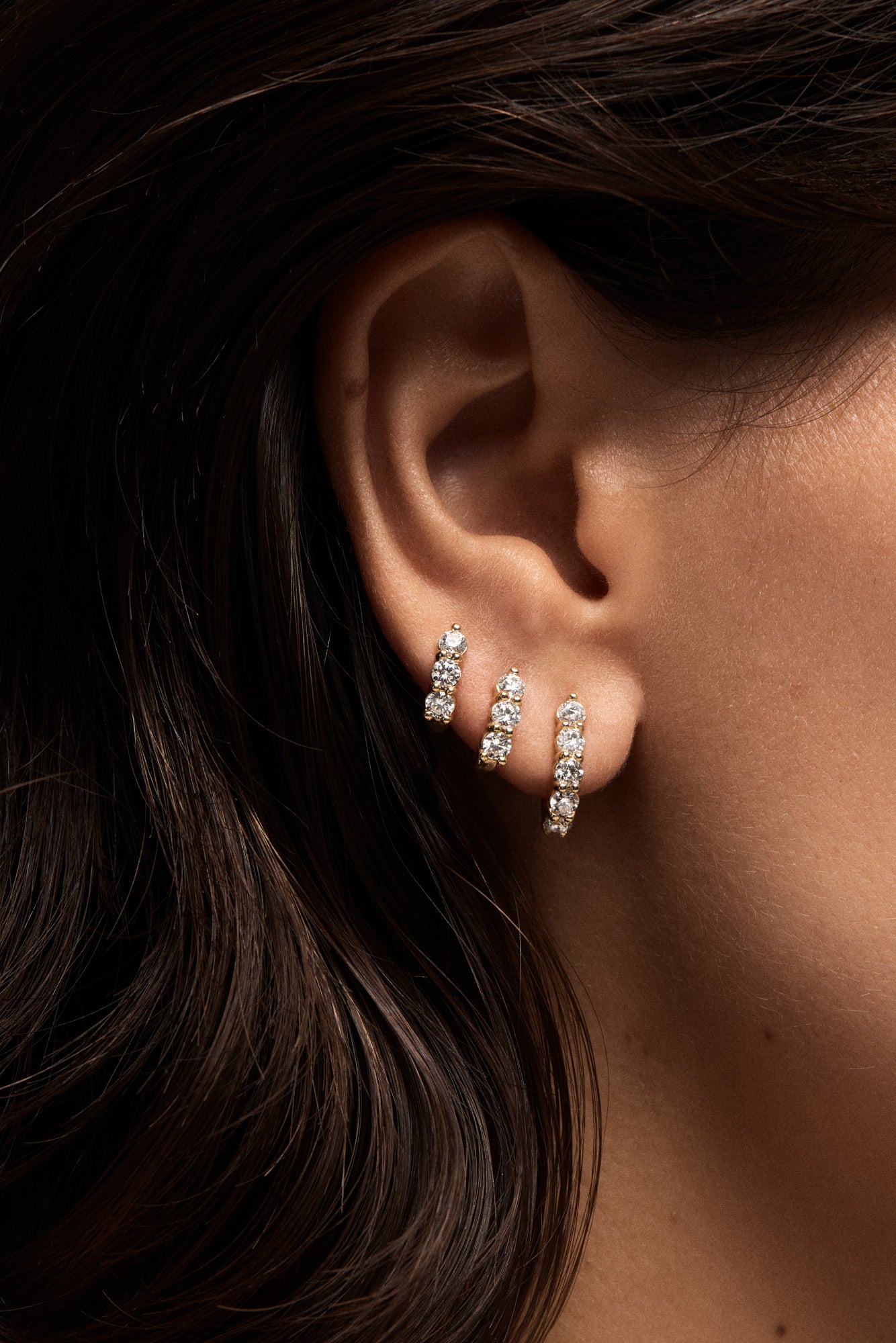 Diamond Georgie Hoops | 18K Yellow Gold, More sizes available| Natasha Schweitzer