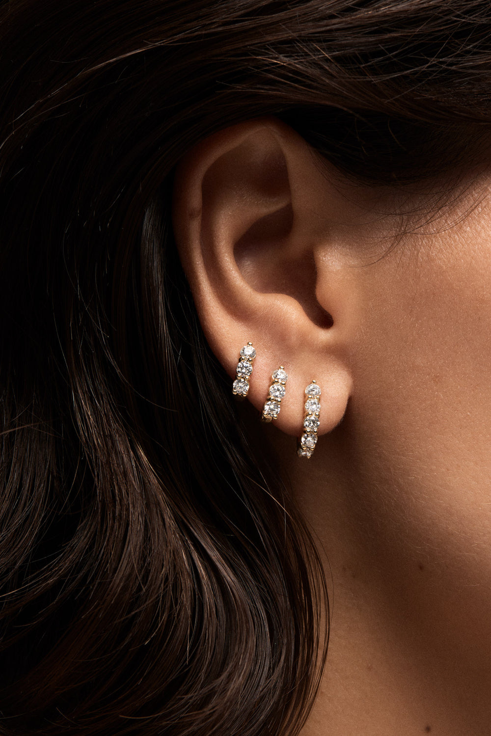 Diamond Georgie Hoops | 18K White Gold, More sizes available| Natasha Schweitzer