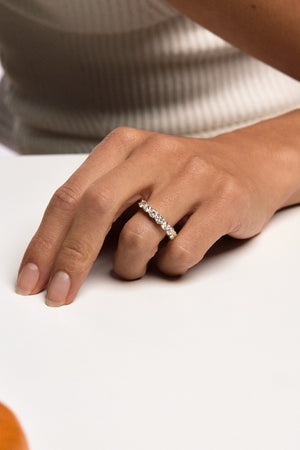 Round Diamond Half Band | 18K White Gold | Natasha Schweitzer