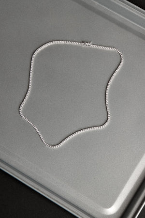 Small Tennis Necklace | 18K White Gold | Natasha Schweitzer