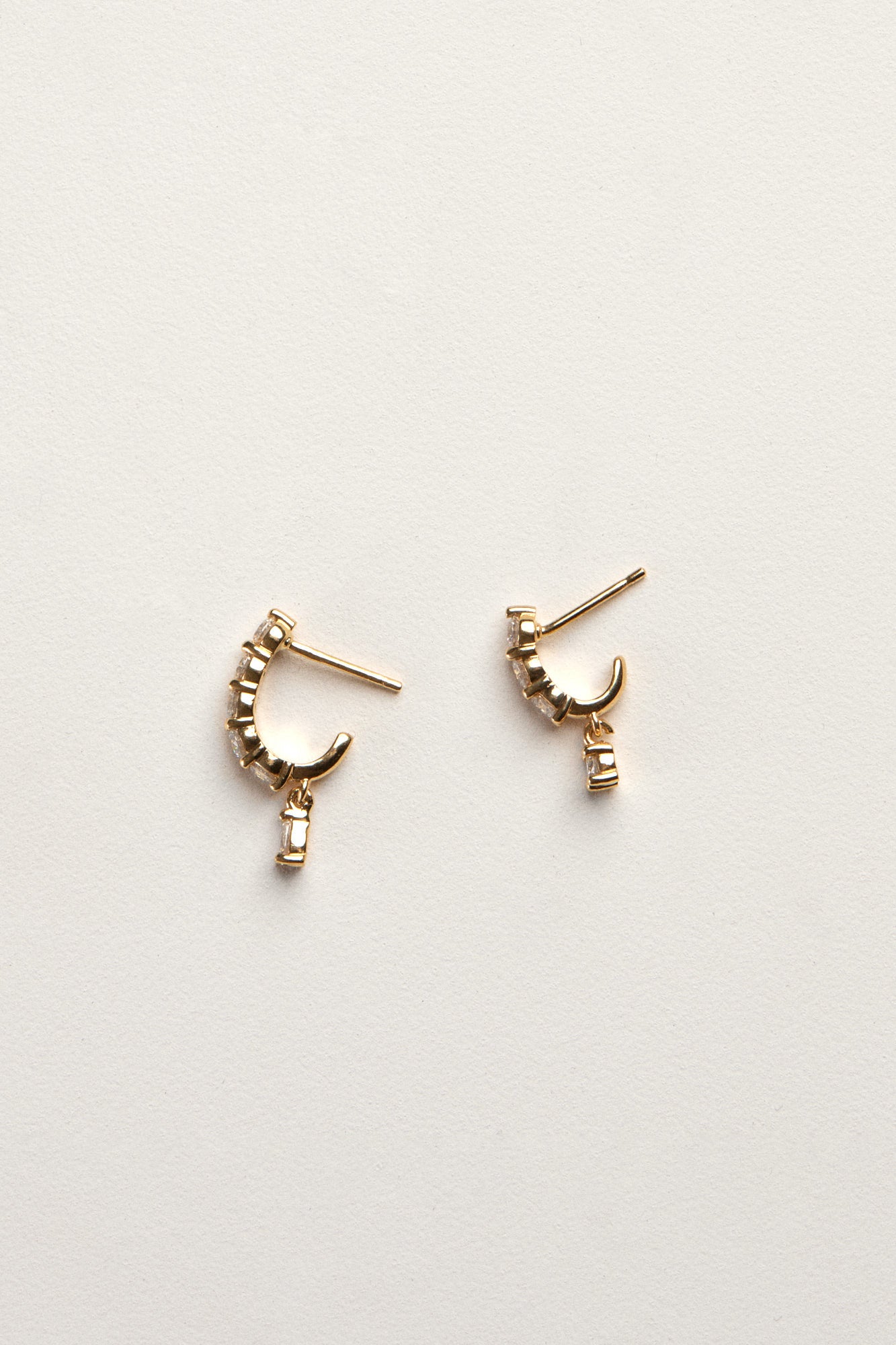 Diamond Georgie Hoops with Diamond Drop | 18K White Gold| Natasha Schweitzer