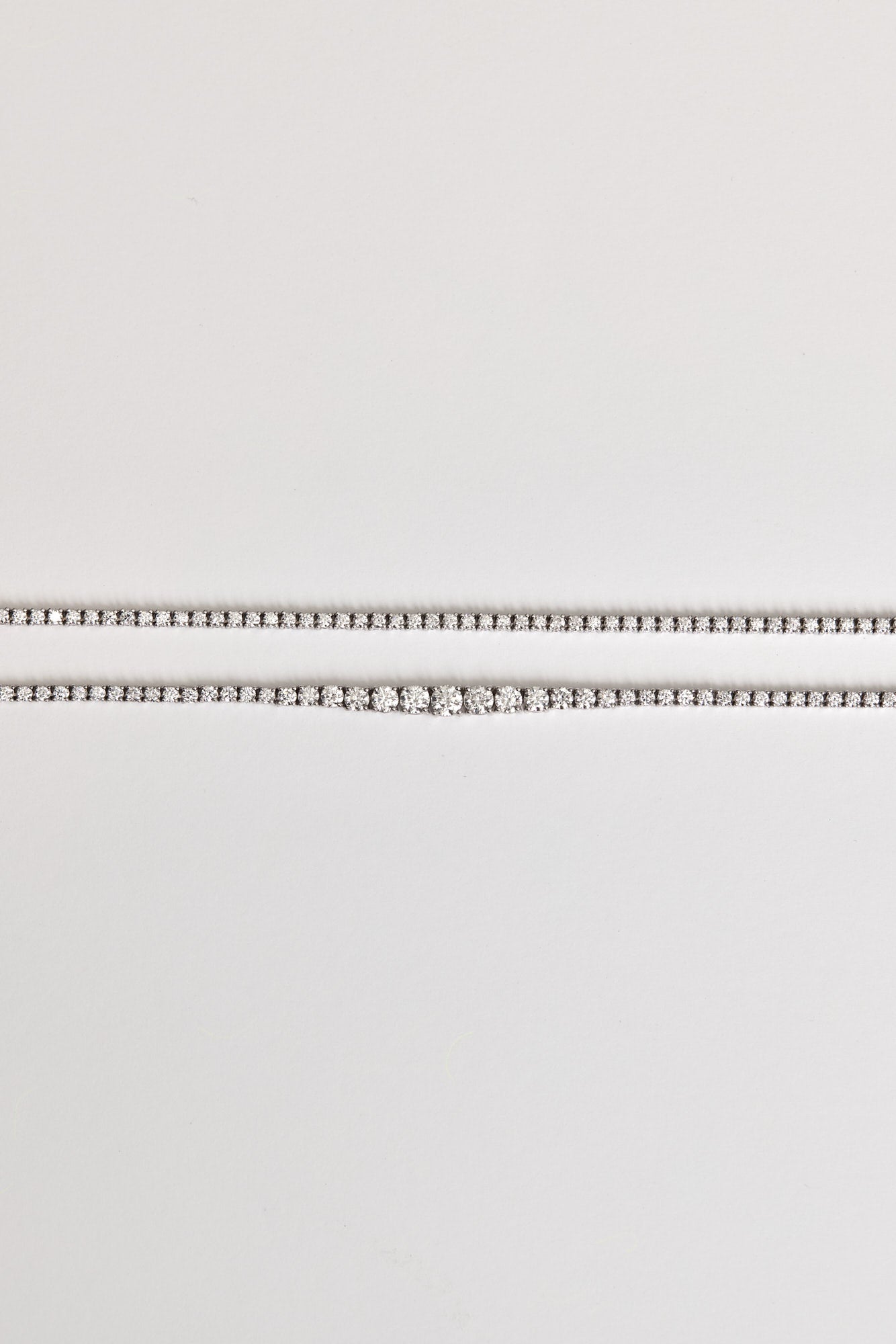 Small Graduating Tennis Necklace | TCW 5.50ct, 18K White Gold| Natasha Schweitzer