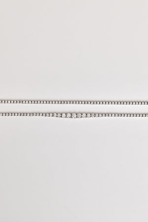 Small Graduating Tennis Necklace | TCW 5.50ct, 18K White Gold | Natasha Schweitzer