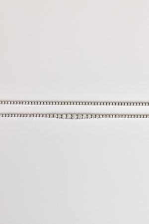 Small Tennis Necklace | 18K White Gold | Natasha Schweitzer