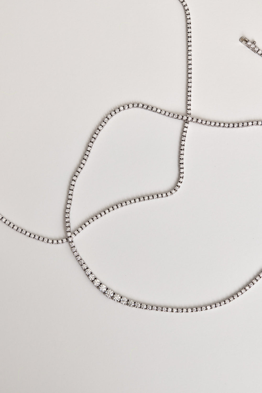 Small Tennis Necklace | 18K White Gold| Natasha Schweitzer