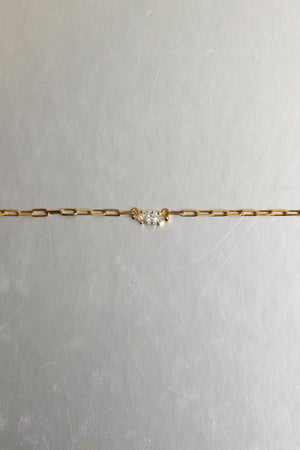 East West Marquise Diamond Necklace | 18K Yellow Gold | Natasha Schweitzer