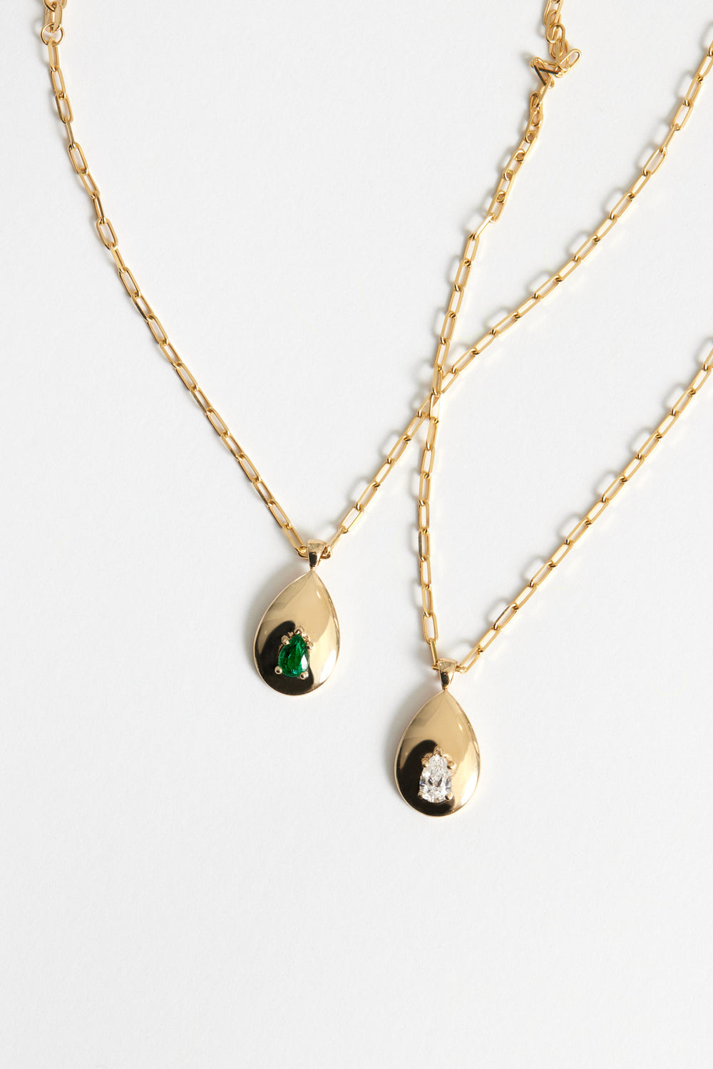 Poire Diamond Necklace | 18K White Gold| Natasha Schweitzer
