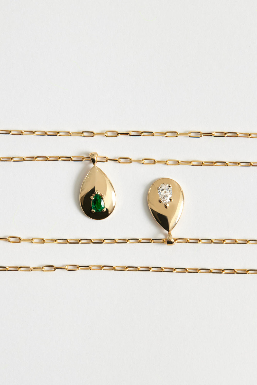 Poire Diamond Necklace | 18K Yellow Gold| Natasha Schweitzer
