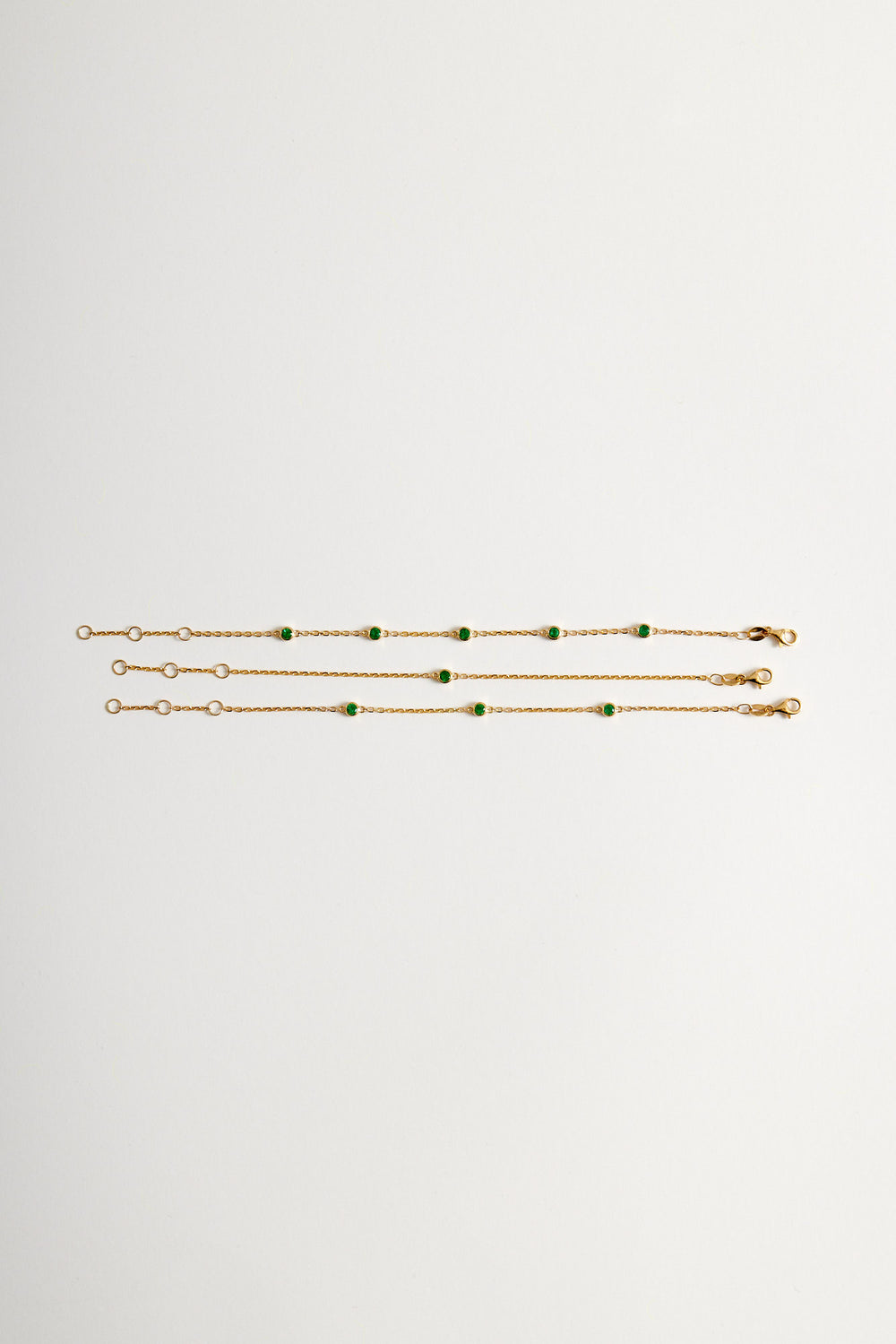 3 Emerald Bracelet | 9K Yellow Gold| Natasha Schweitzer