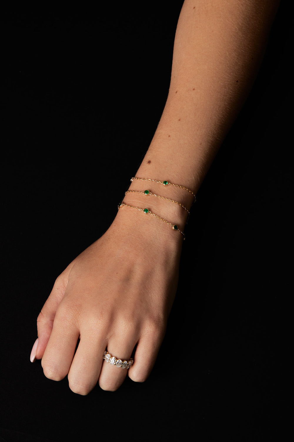 5 Emerald Bracelet | 9K Yellow Gold| Natasha Schweitzer