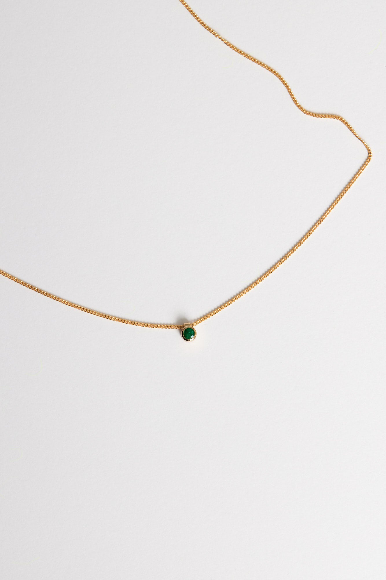 Mini Emerald Necklace | 9K Gold| Natasha Schweitzer