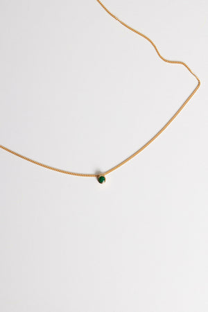 Mini Emerald Necklace | 9K Gold | Natasha Schweitzer