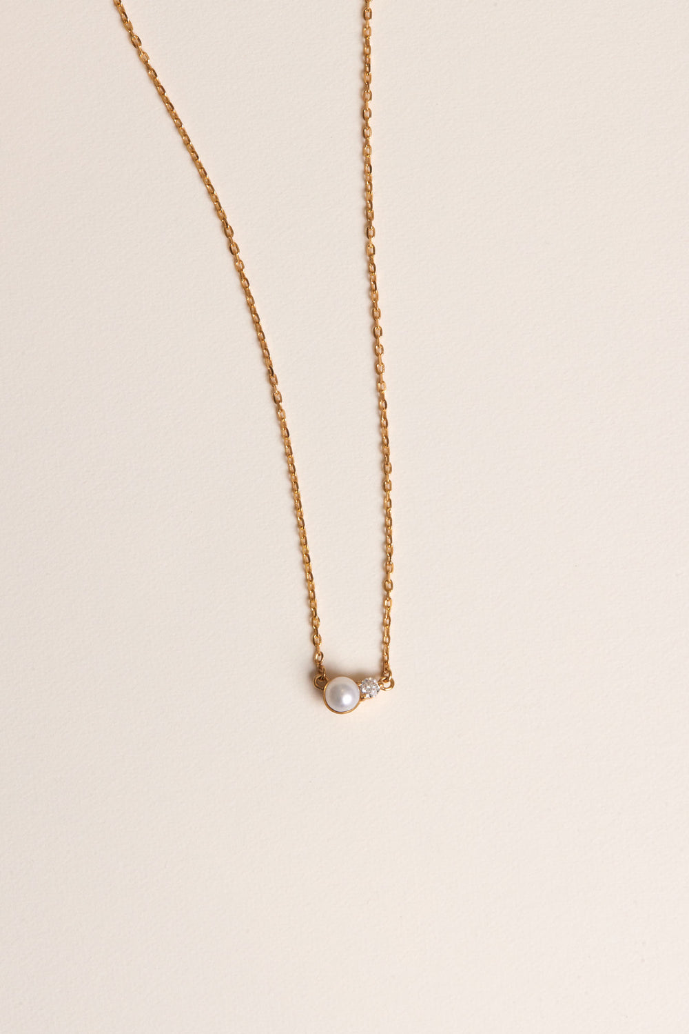 Diamond Pearl Duo Necklace | 9K White Gold| Natasha Schweitzer