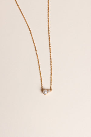 Diamond Pearl Duo Necklace | 9K White Gold | Natasha Schweitzer