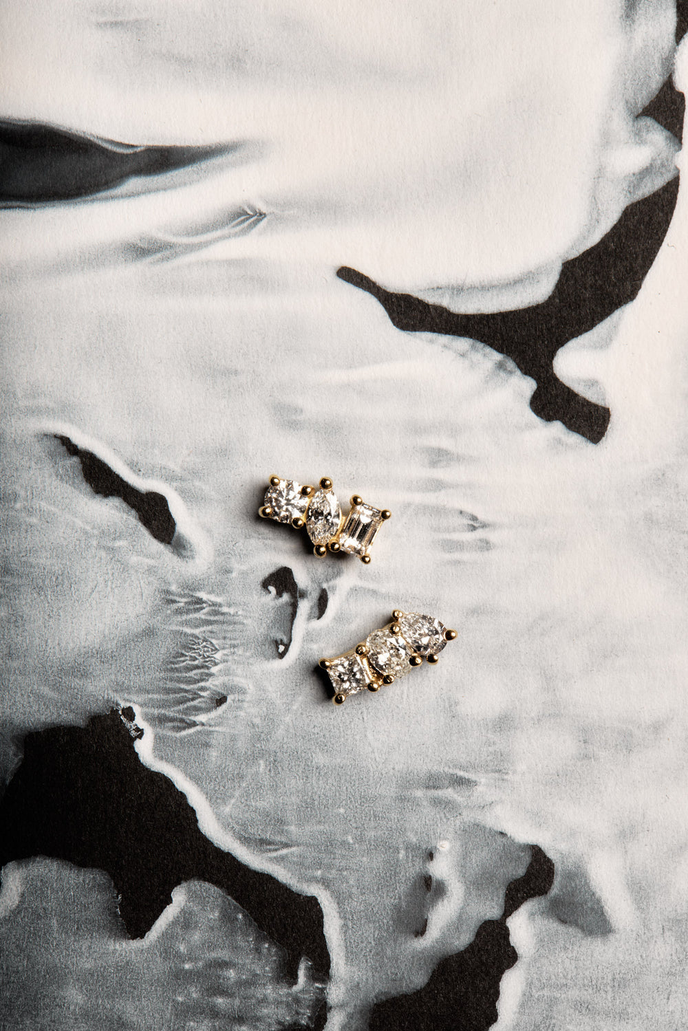 Mini Scattered Diamond Studs | 18K Yellow Gold| Natasha Schweitzer