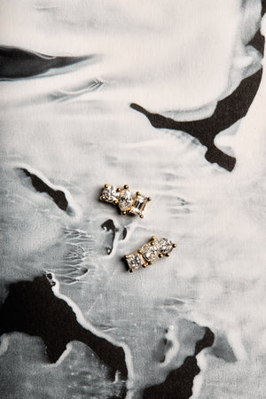 Mini Scattered Diamond Studs | 18K Yellow Gold | Natasha Schweitzer