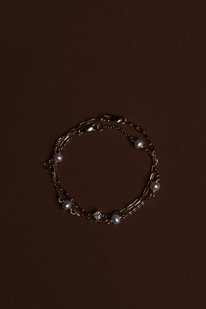 Lulu Pearl Bracelet | 9K Yellow Gold | Natasha Schweitzer