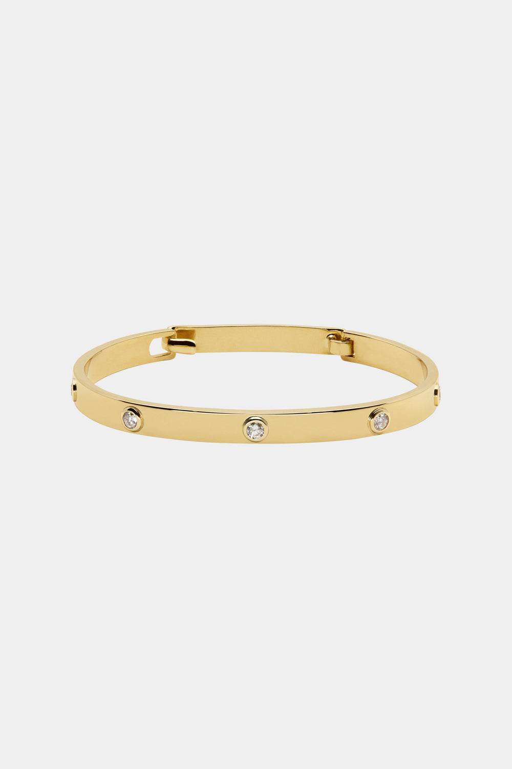 5 Round Diamond Tallows Bangle | Yellow Gold