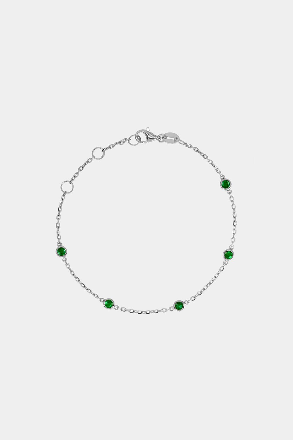 5 Emerald Bracelet | 9K White Gold
