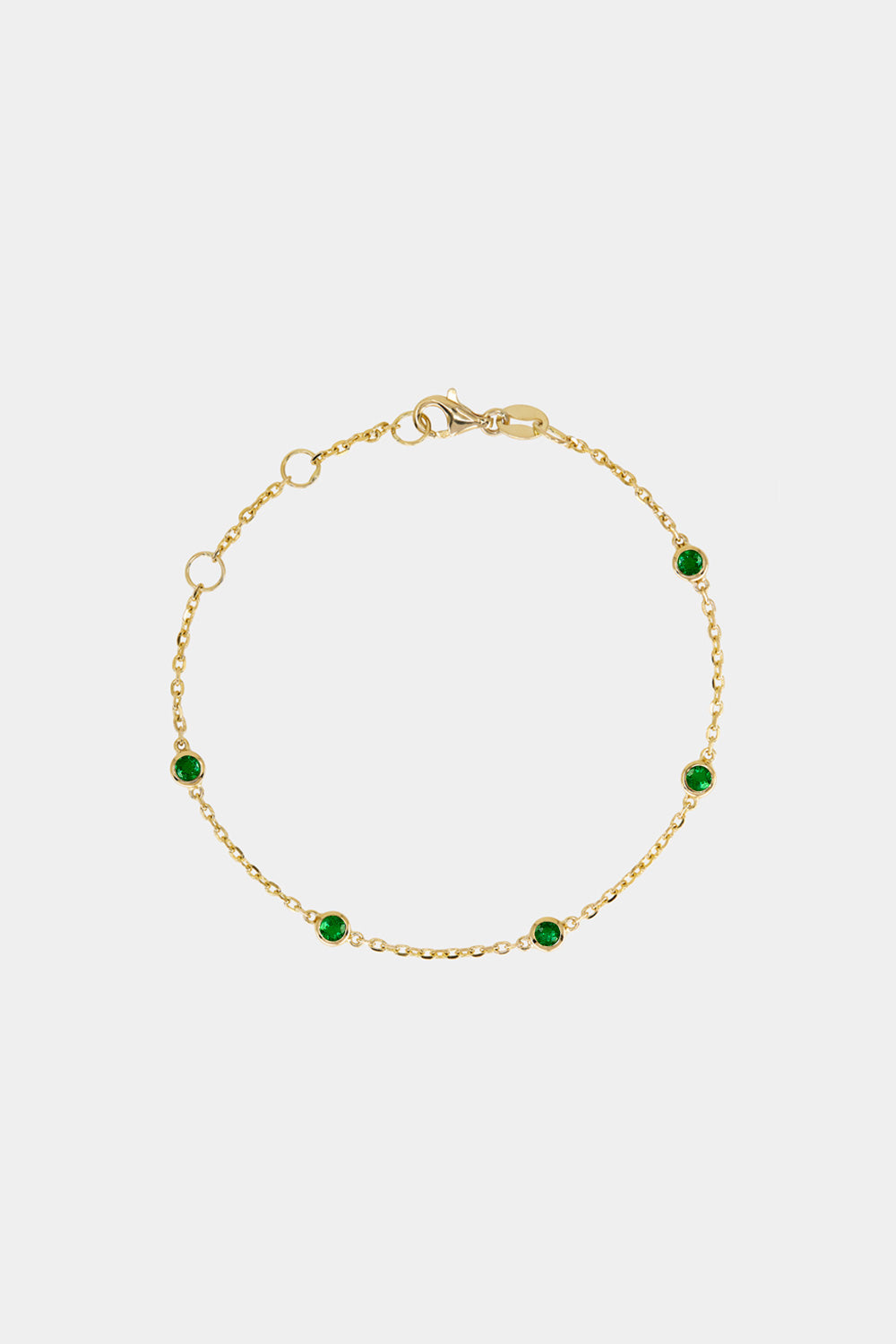 5 Emerald Bracelet | 9K Yellow Gold