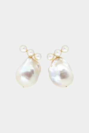 Arwen Baroque Pearl Earrings | 9K Yellow Gold | Natasha Schweitzer