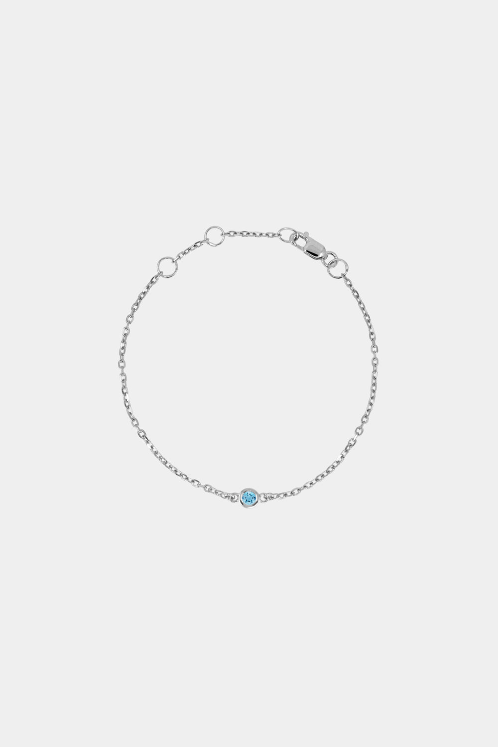 Baby Round Birthstone Bracelet | 9K White Gold