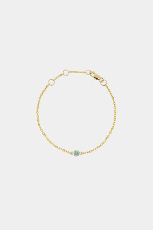 Baby Round Birthstone Bracelet | 9K Yellow Gold | Natasha Schweitzer