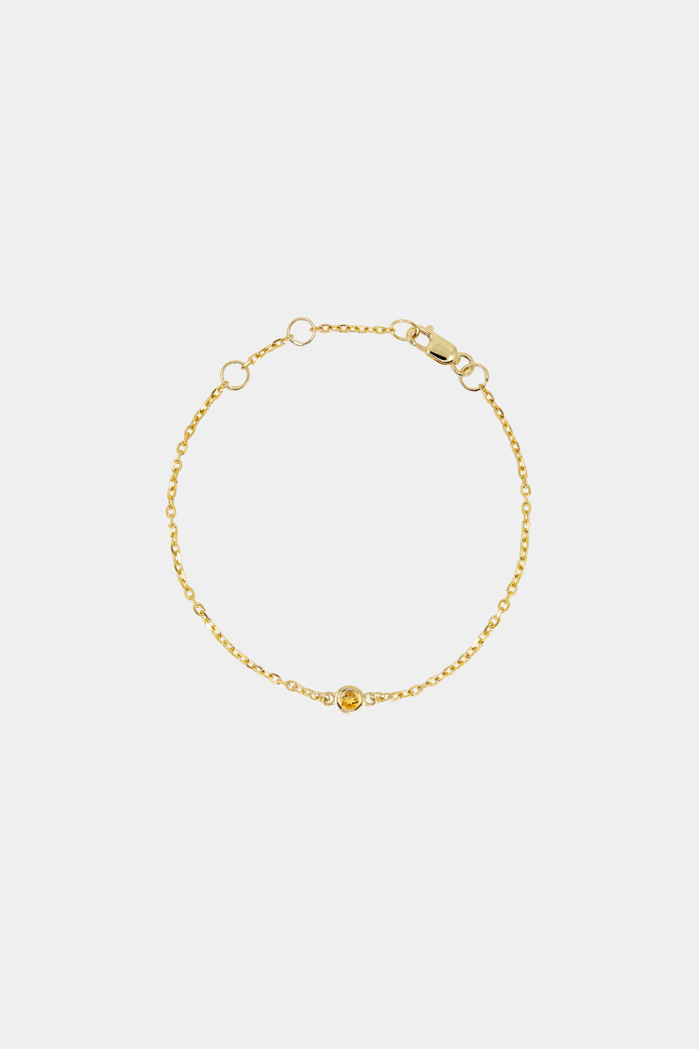 Baby Round Birthstone Bracelet | 9K Yellow Gold