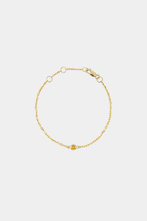 Baby Round Birthstone Bracelet | 9K Yellow Gold | Natasha Schweitzer