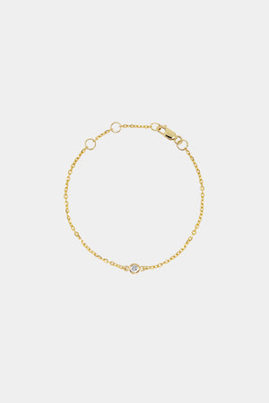 Baby Mini Round Diamond Bracelet | 9K Yellow Gold | Natasha Schweitzer