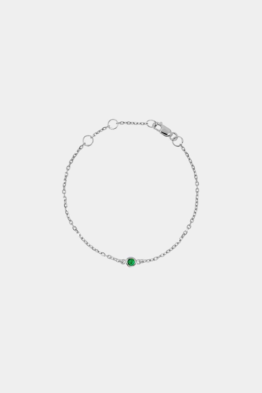 Baby Round Birthstone Bracelet | 9K White Gold