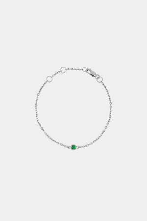 Baby Round Birthstone Bracelet | 9K White Gold | Natasha Schweitzer