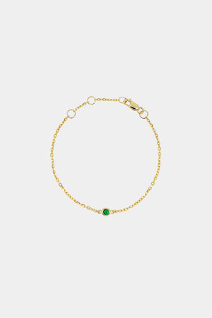 Baby Round Birthstone Bracelet | 9K Yellow Gold | Natasha Schweitzer