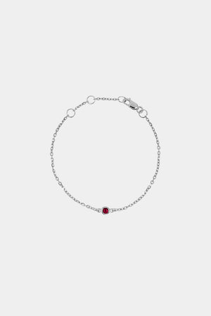 Baby Round Birthstone Bracelet | 9K White Gold | Natasha Schweitzer