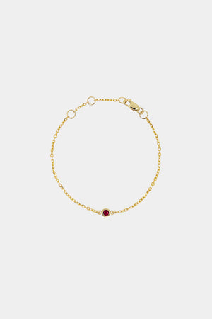 Baby Round Birthstone Bracelet | 9K Yellow Gold | Natasha Schweitzer