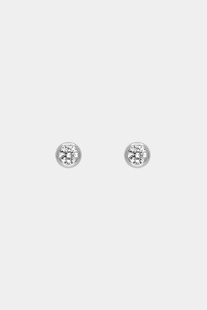 Mini Round Diamond Studs | 9K White Gold | Natasha Schweitzer