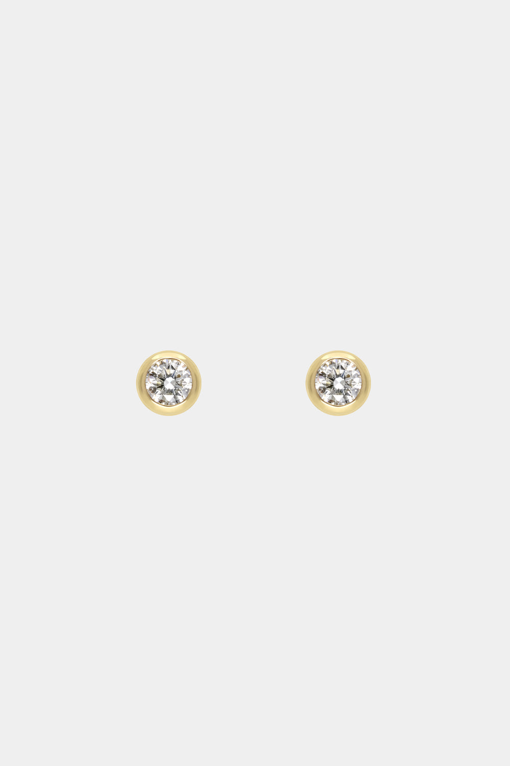 Mini Round Diamond Studs | 9K Yellow Gold